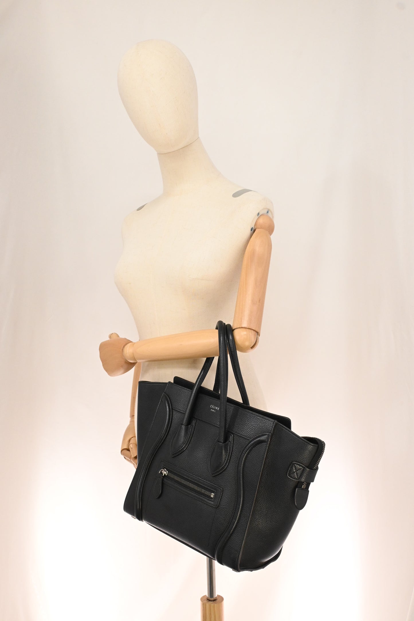 Celine Micro Luggage in Black Leather
