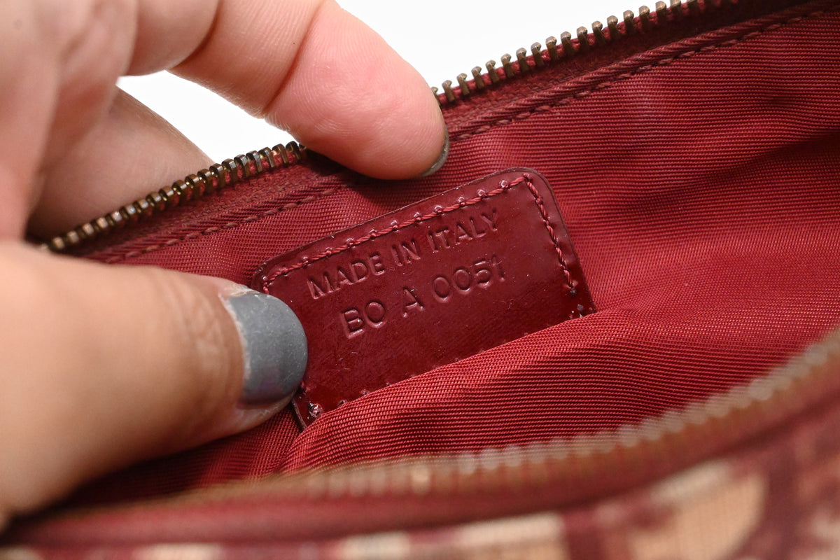 Dior Saddle Pochette in Red Oblique Coated Canvas