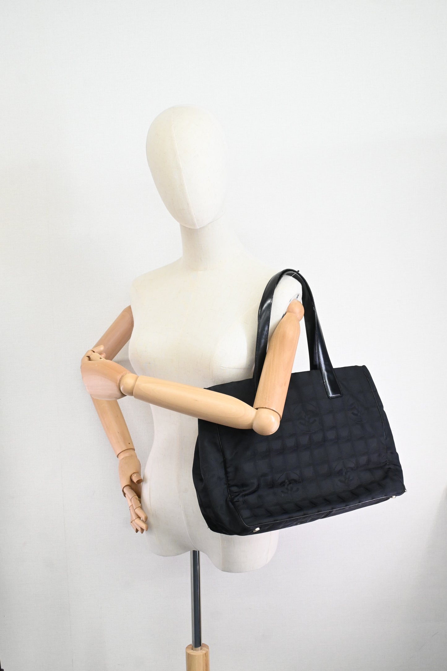 Chanel New Travel Line Tote in Black Canvas
