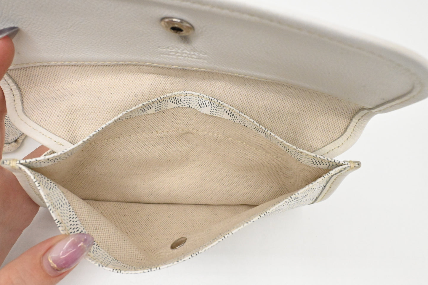 Goyard Saint Louis PM in White Goyardine Canvas