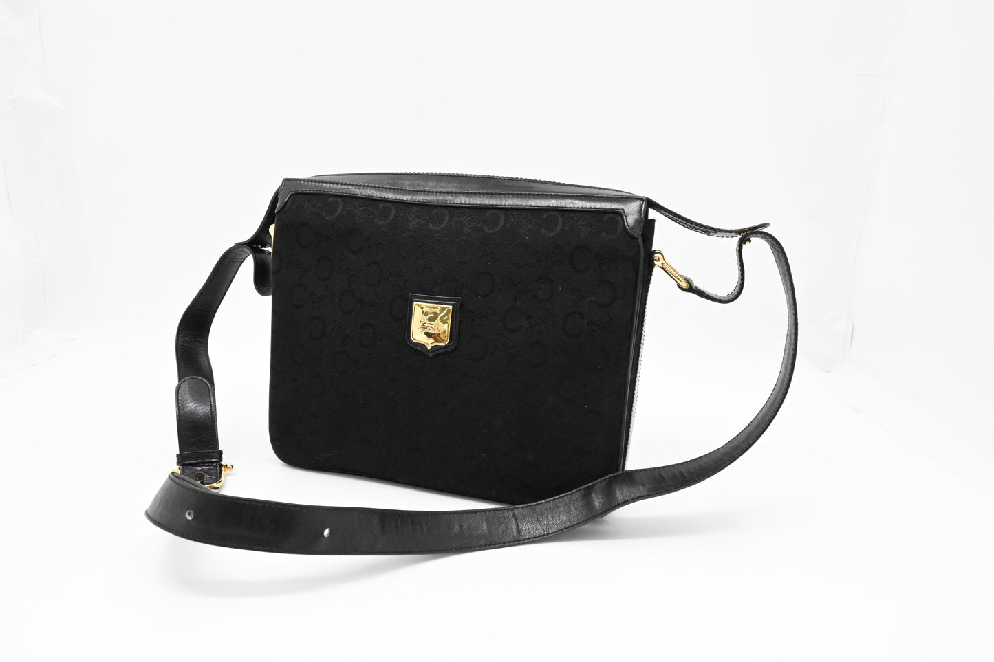Celine Shoulder Bag in Black Canvas
