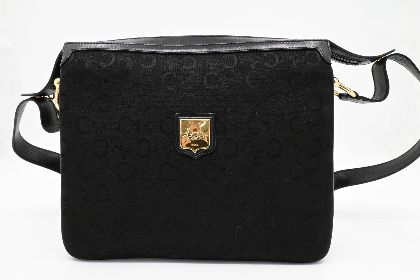 Celine Shoulder Bag in Black Canvas