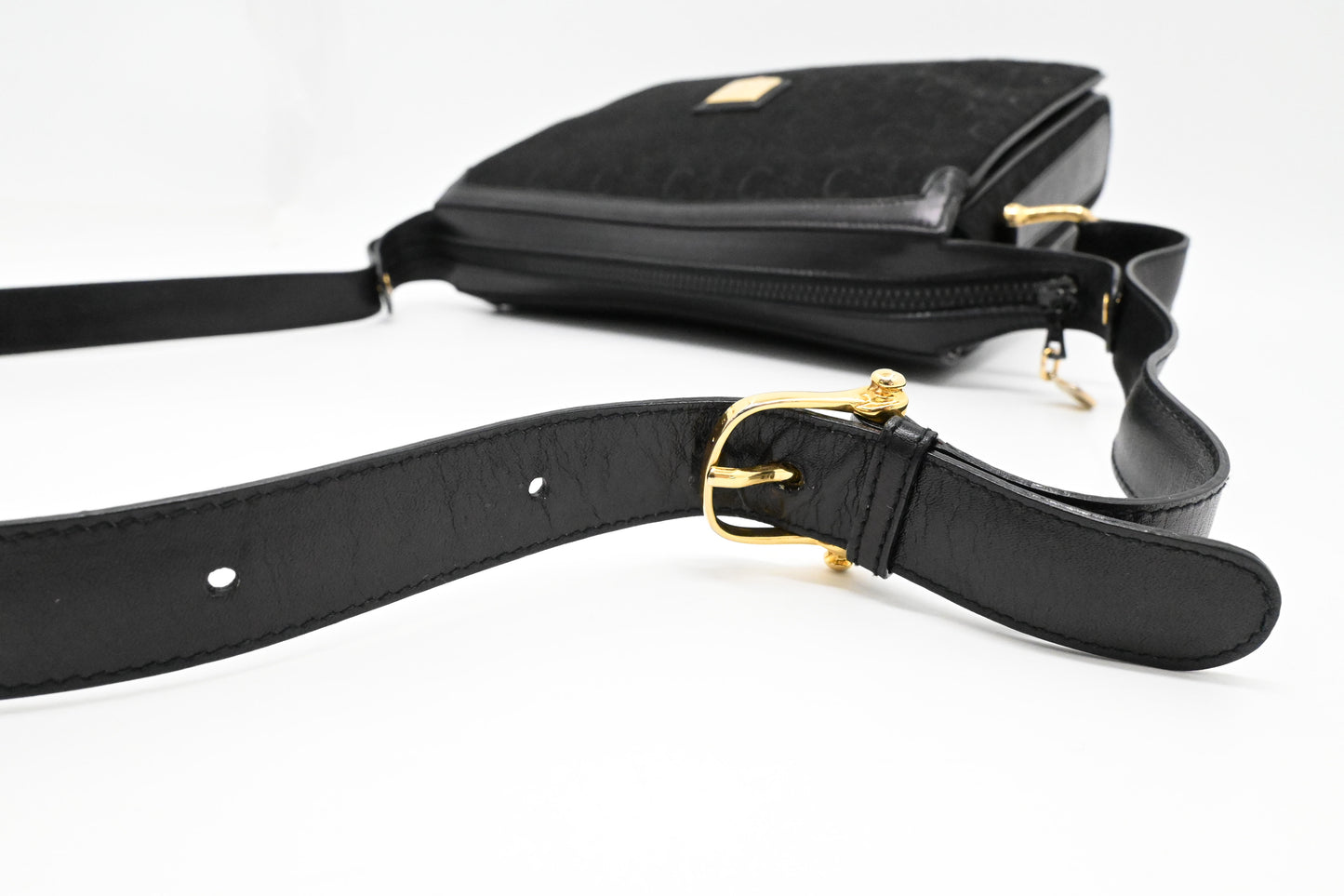 Celine Shoulder Bag in Black Canvas