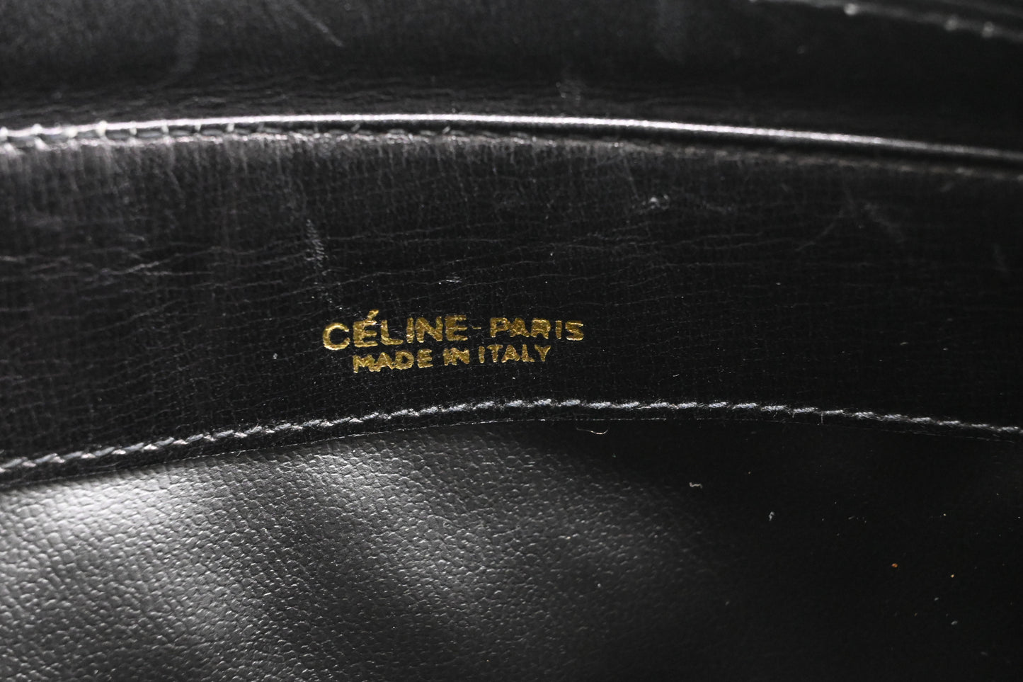 Celine Shoulder Bag in Black Canvas