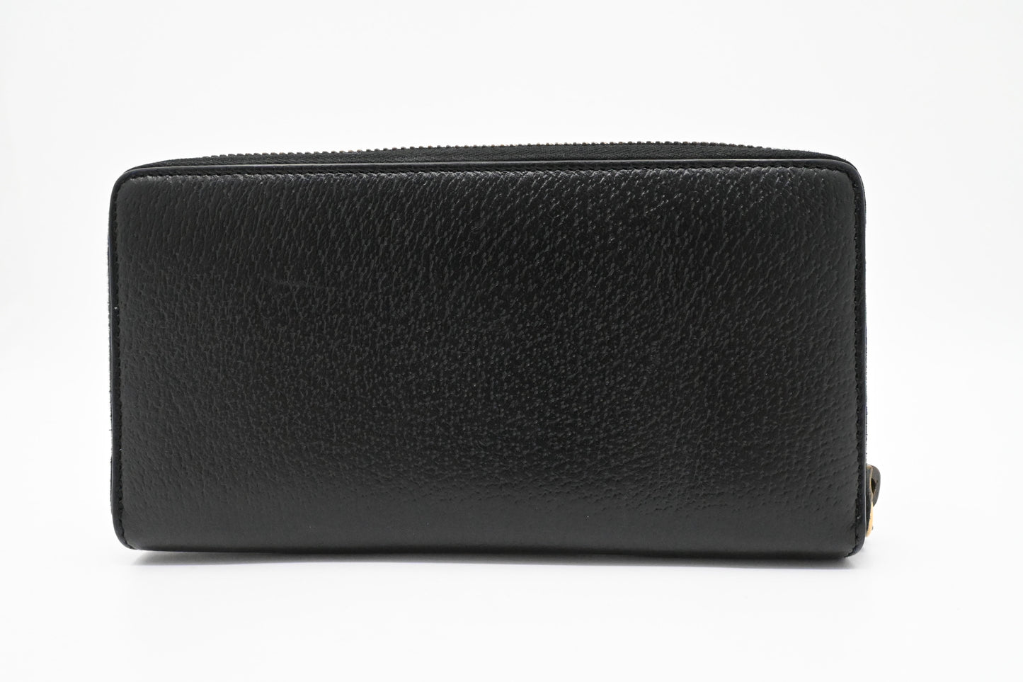 Gucci Long Zippy Bee Wallet in Black Leather