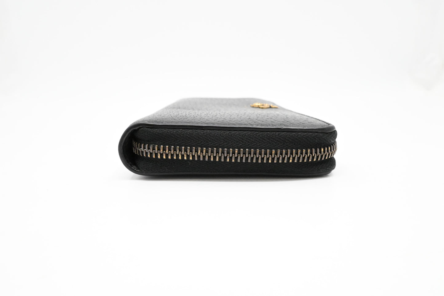 Gucci Long Zippy Bee Wallet in Black Leather