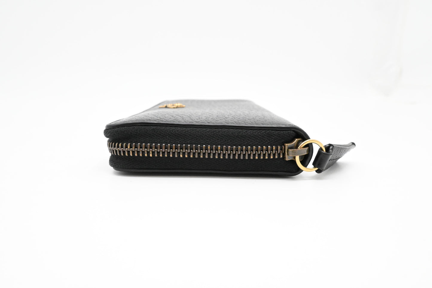 Gucci Long Zippy Bee Wallet in Black Leather