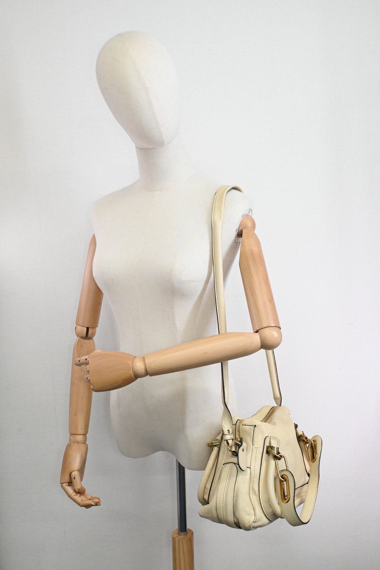 Chloe Paraty 2way Bag in Beige Leather