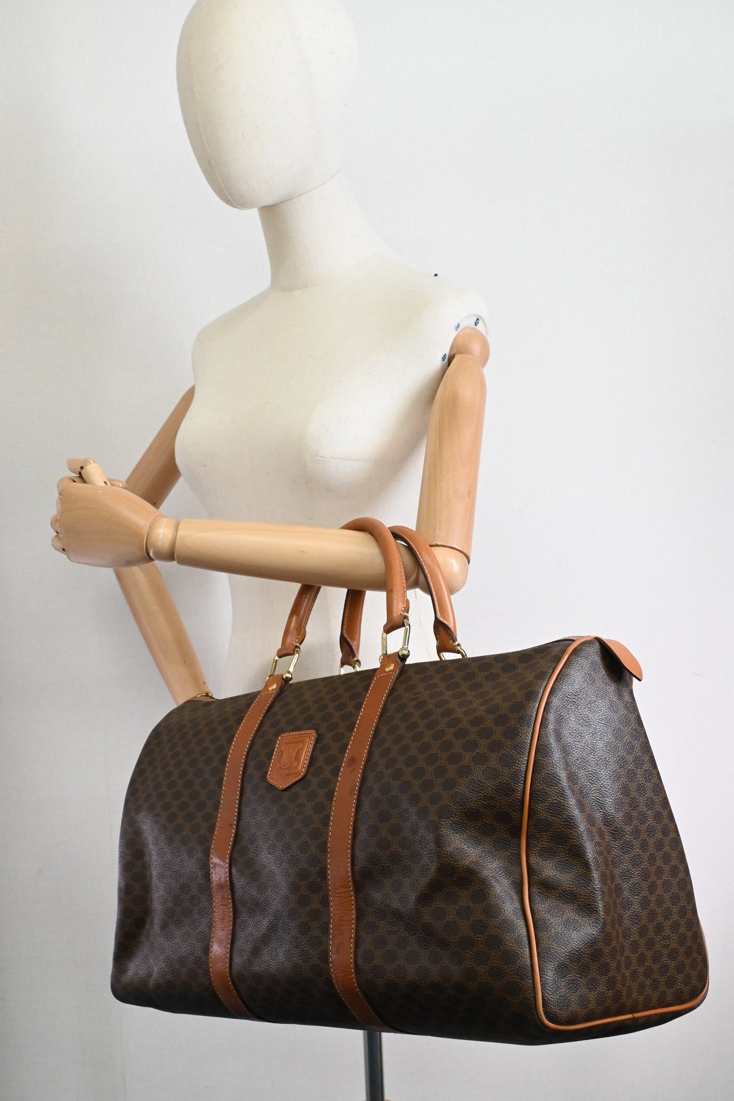 Celine Travel Bag in Brown Macadam Coated Canvas