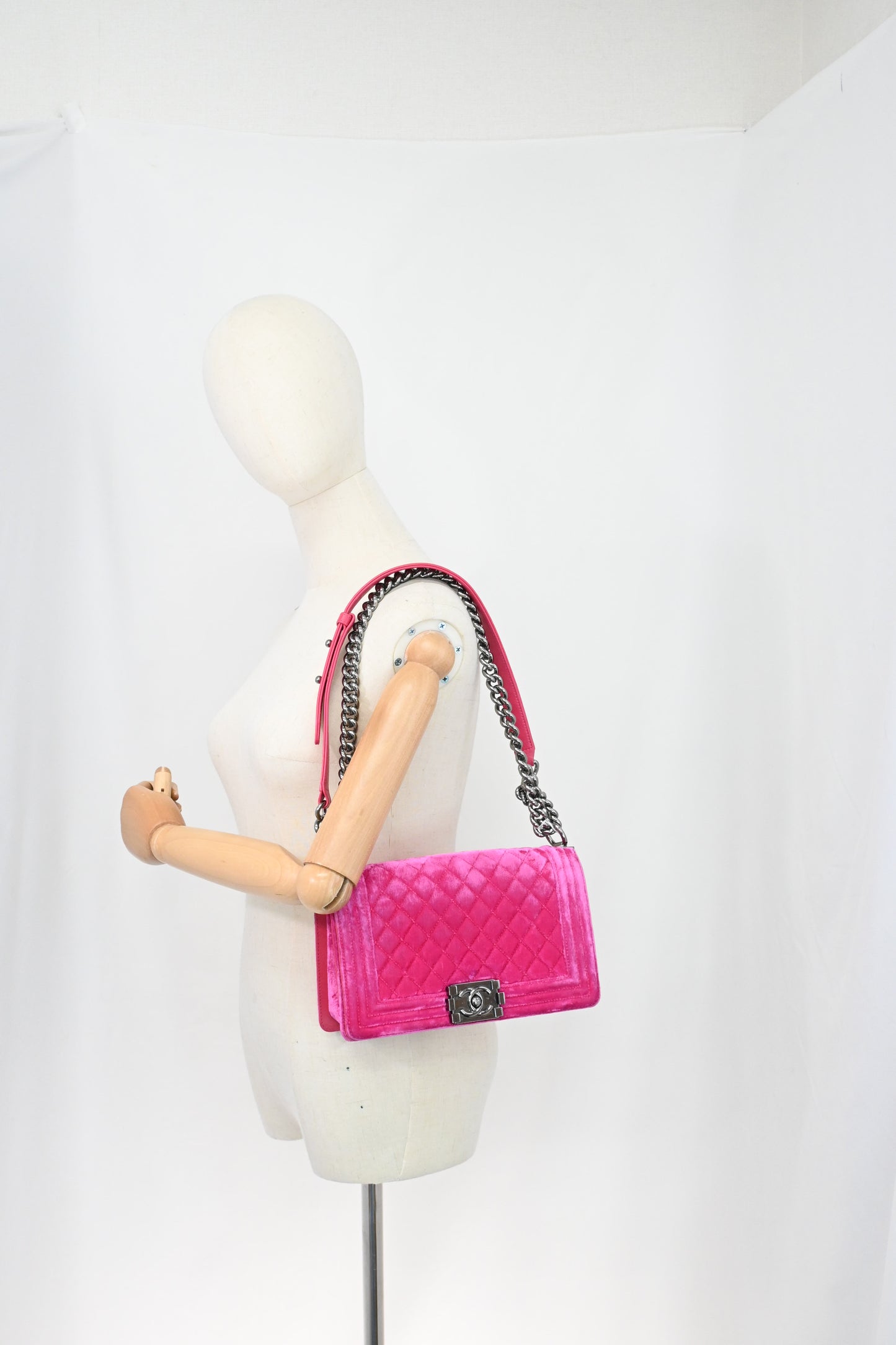 Chanel Medium Boy in Pink Velvet