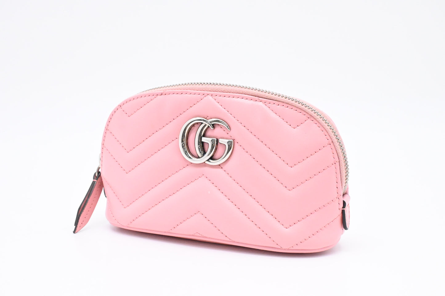 Gucci GG Marmont Key Pouch in Pink Leather