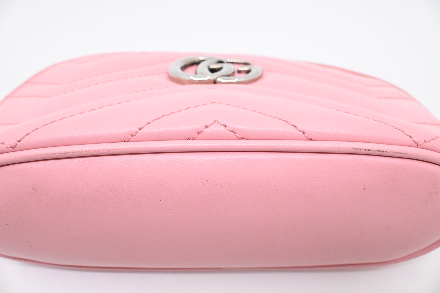 Gucci GG Marmont Key Pouch in Pink Leather