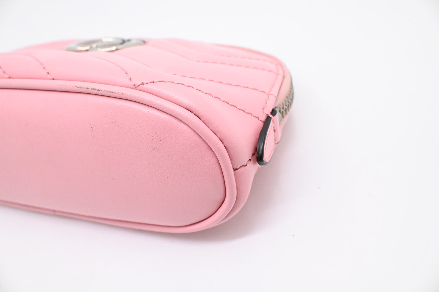 Gucci GG Marmont Key Pouch in Pink Leather