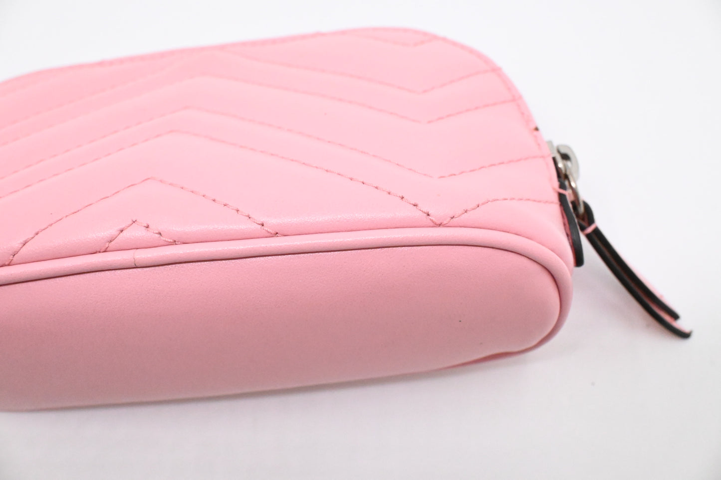 Gucci GG Marmont Key Pouch in Pink Leather