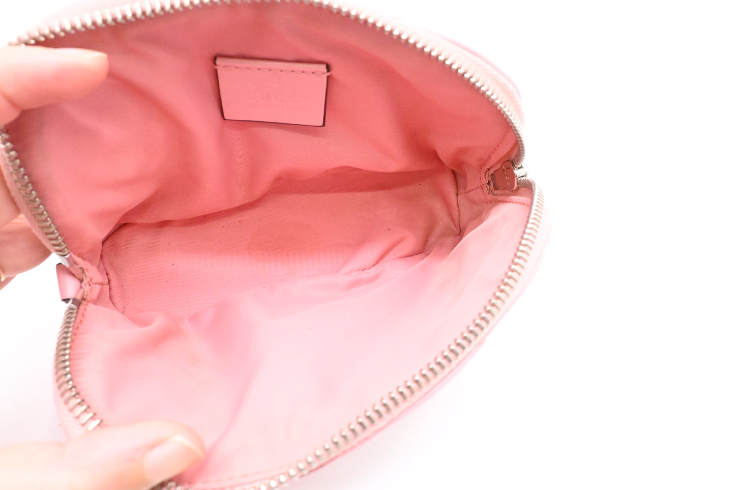 Gucci GG Marmont Key Pouch in Pink Leather