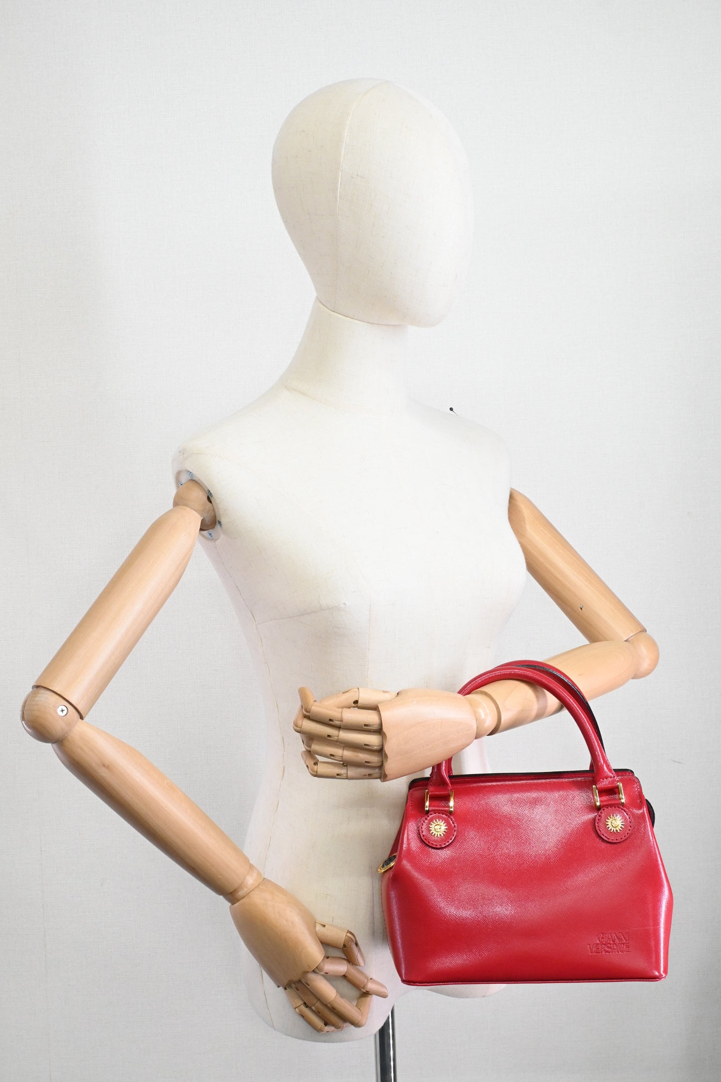 Versace Mini Handbag in Red Leather