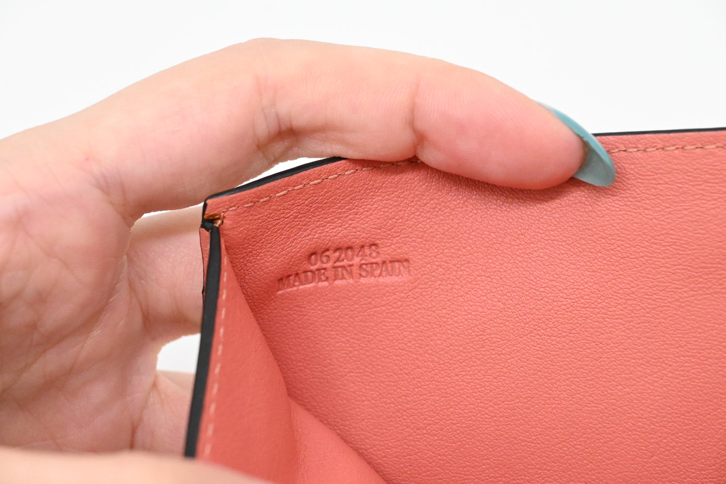 Loewe Bifold Wallet in Beige, Brown and Pink Leather