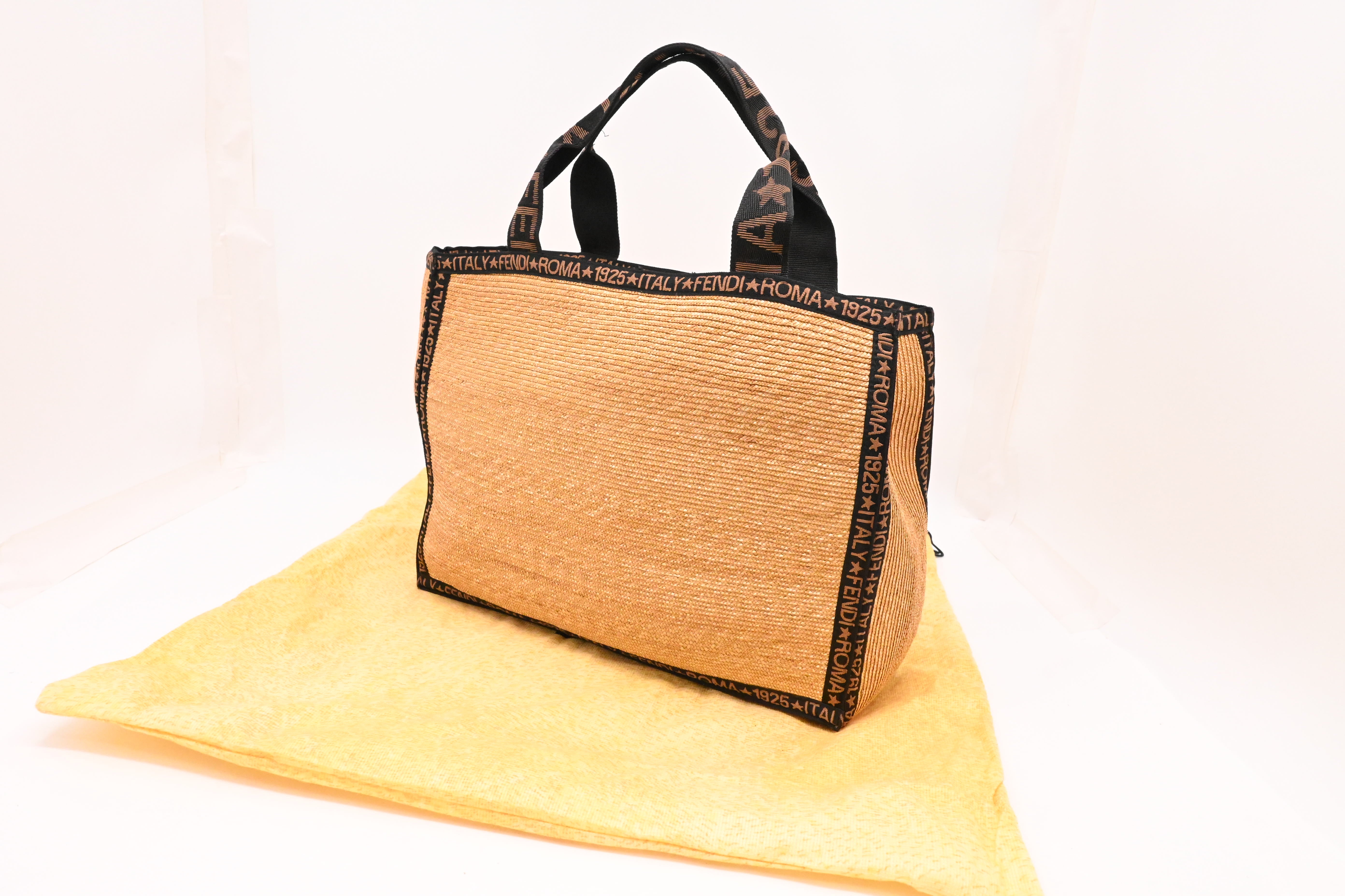 Fendi Roma 1925 Tote Bag in Beige Wicker – Weekly Lux Drop Fendi Roma 1925 Tote Bag in Beige Wicker – Weekly Lux Drop