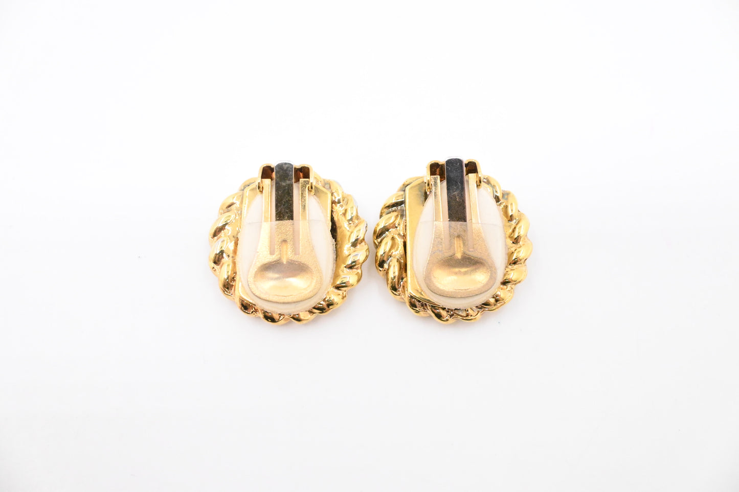 Celine Round Logo Clip On Earrings