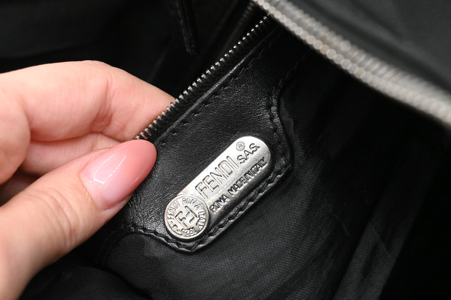 Fendi Hand Bag in Black Nylon