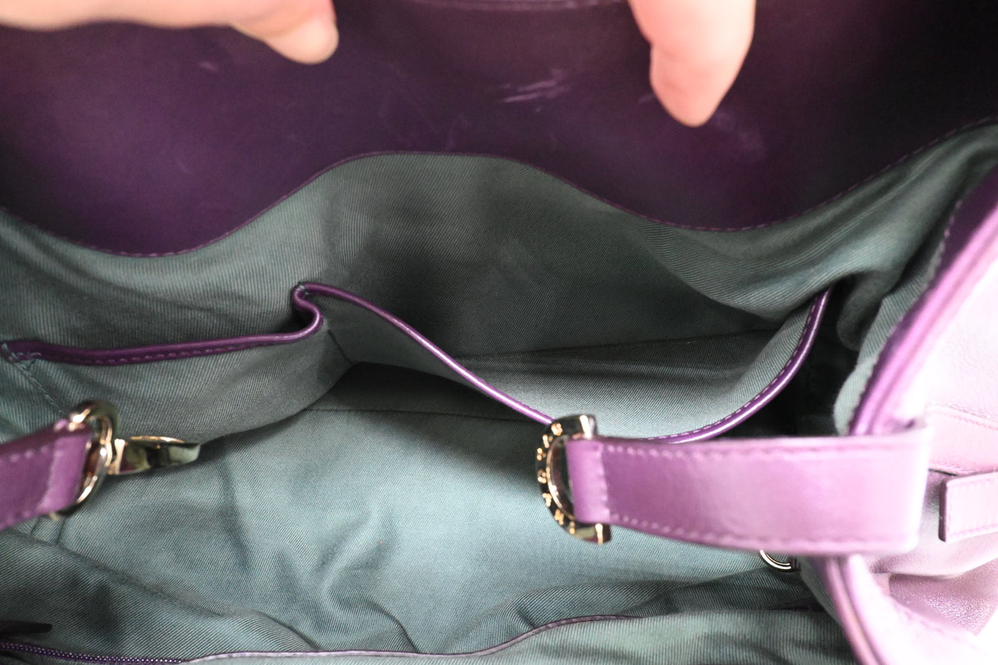 Bvlgari Chandra Shoulder Bag in Purple Leather