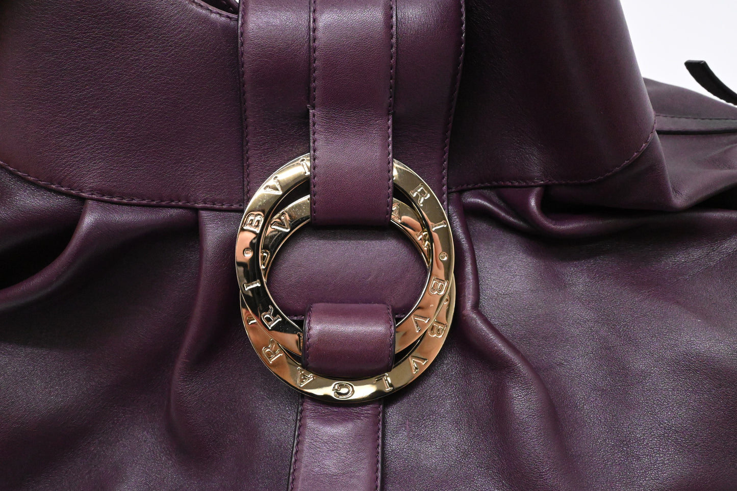 Bvlgari Chandra Shoulder Bag in Purple Leather