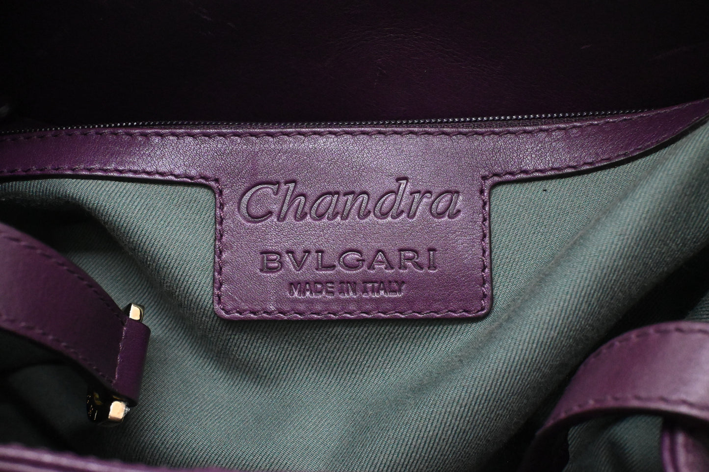 Bvlgari Chandra Shoulder Bag in Purple Leather