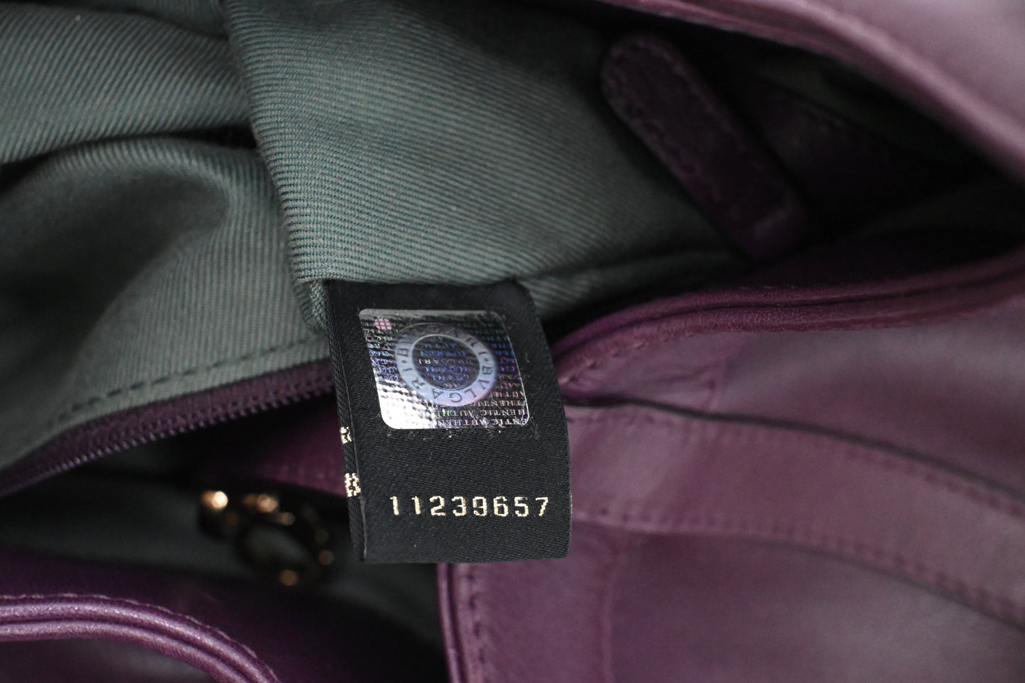 Bvlgari Chandra Shoulder Bag in Purple Leather