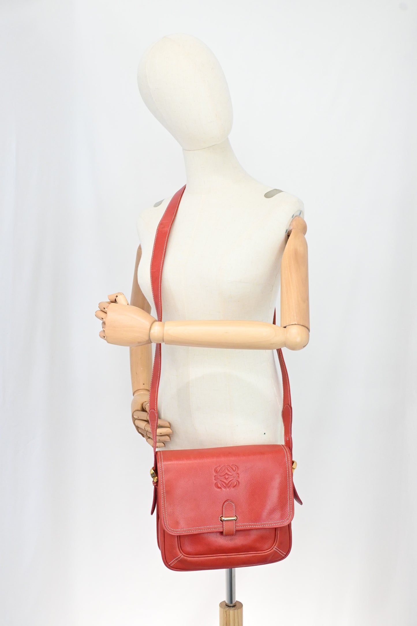 Loewe Crossbody Bag in Red Leather
