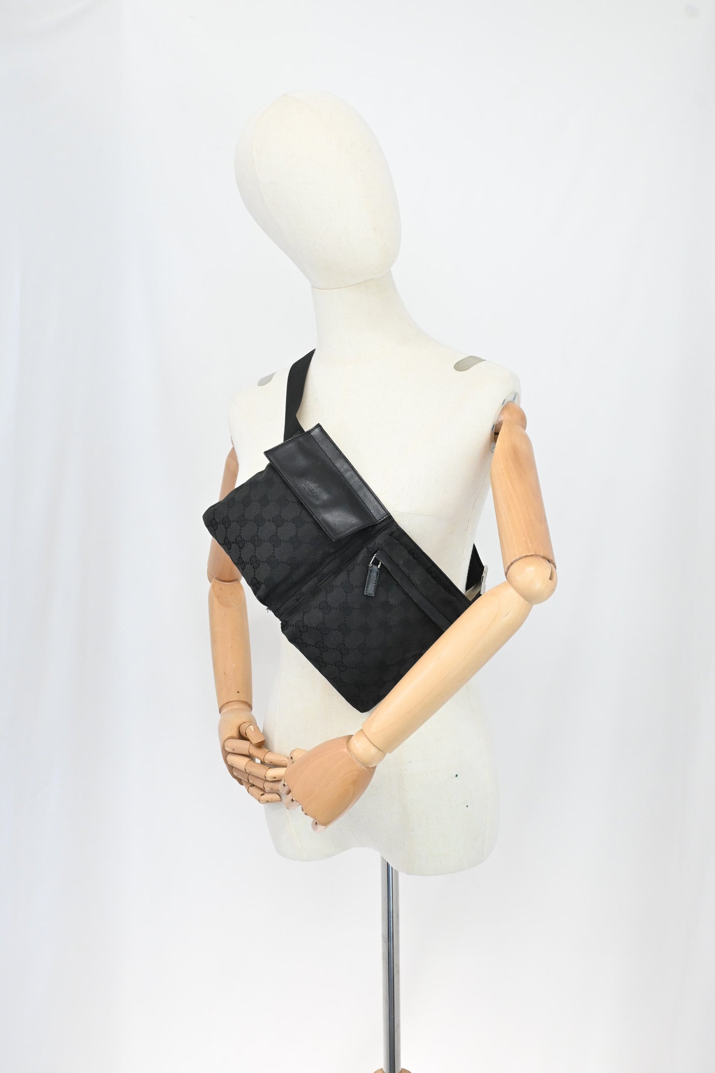 Gucci Waist Bag in Black GG Canvas