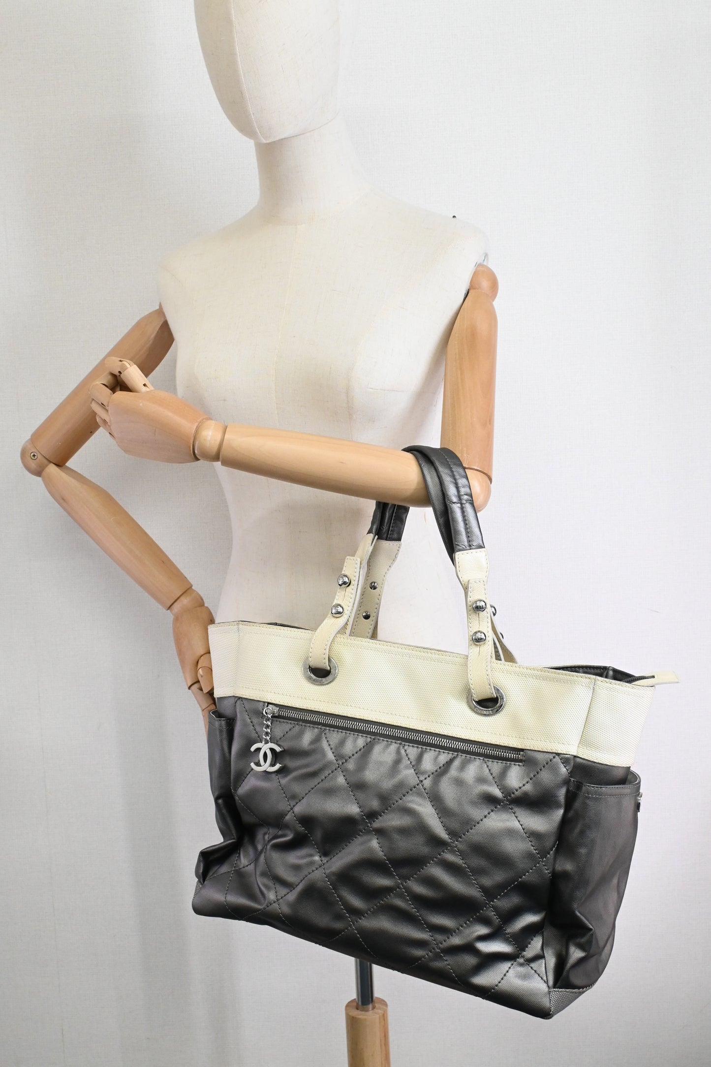 Chanel Paris-Biarritz Tote in Grey Coated Canvas
