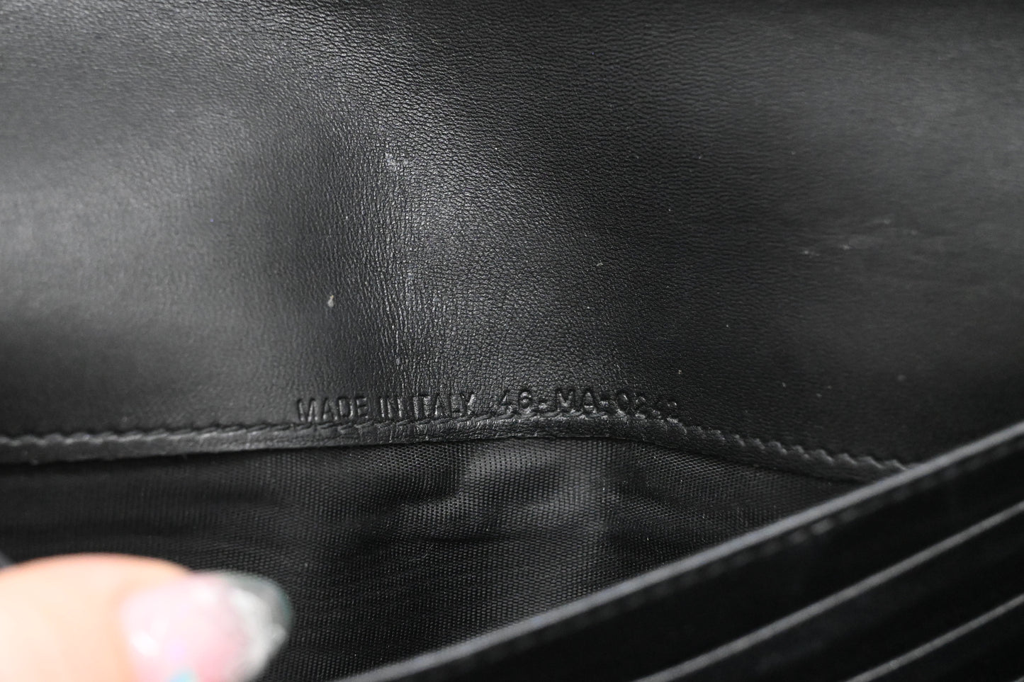 Dior Saddle Wallet on Chain in Navy Blue Leather