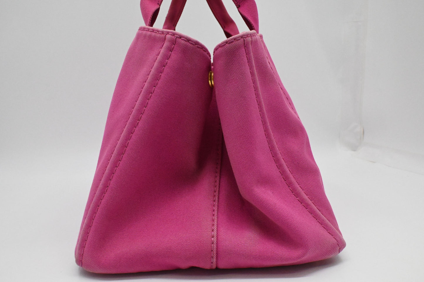 Prada Large Canapa Tote in Pink Canvas