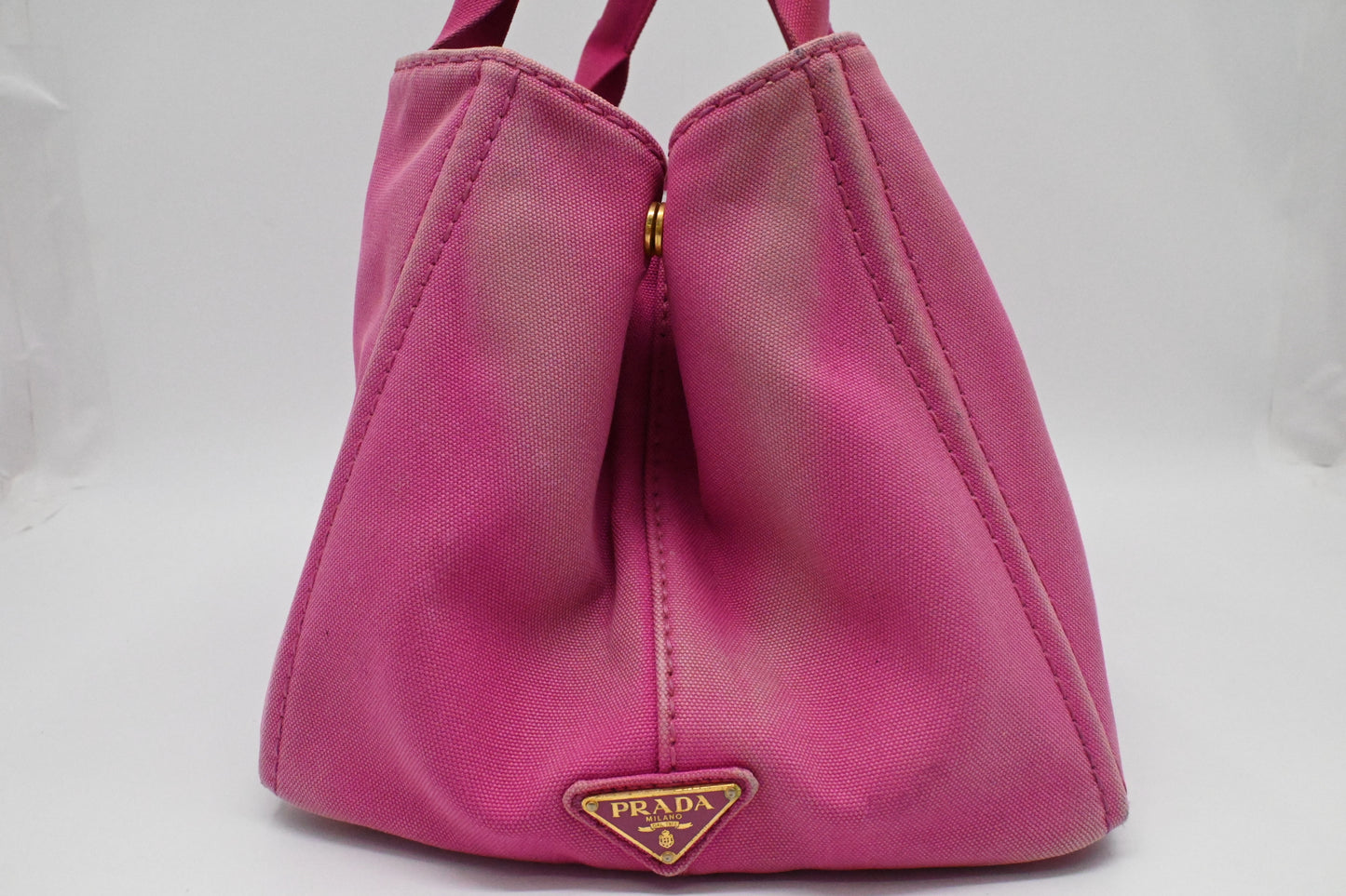 Prada Large Canapa Tote in Pink Canvas