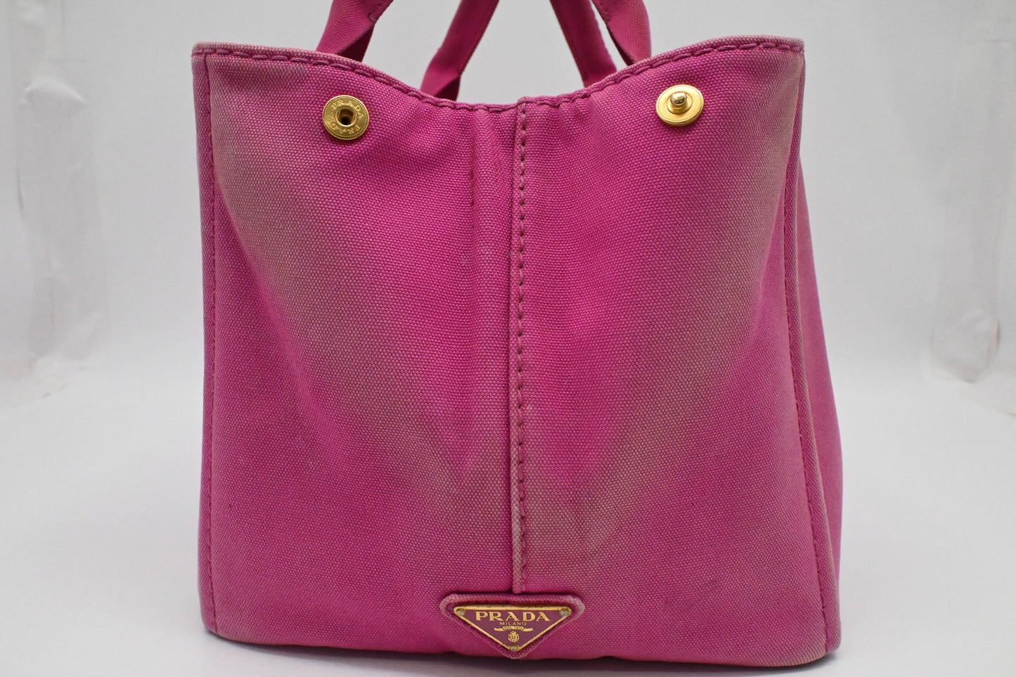 Prada Large Canapa Tote in Pink Canvas