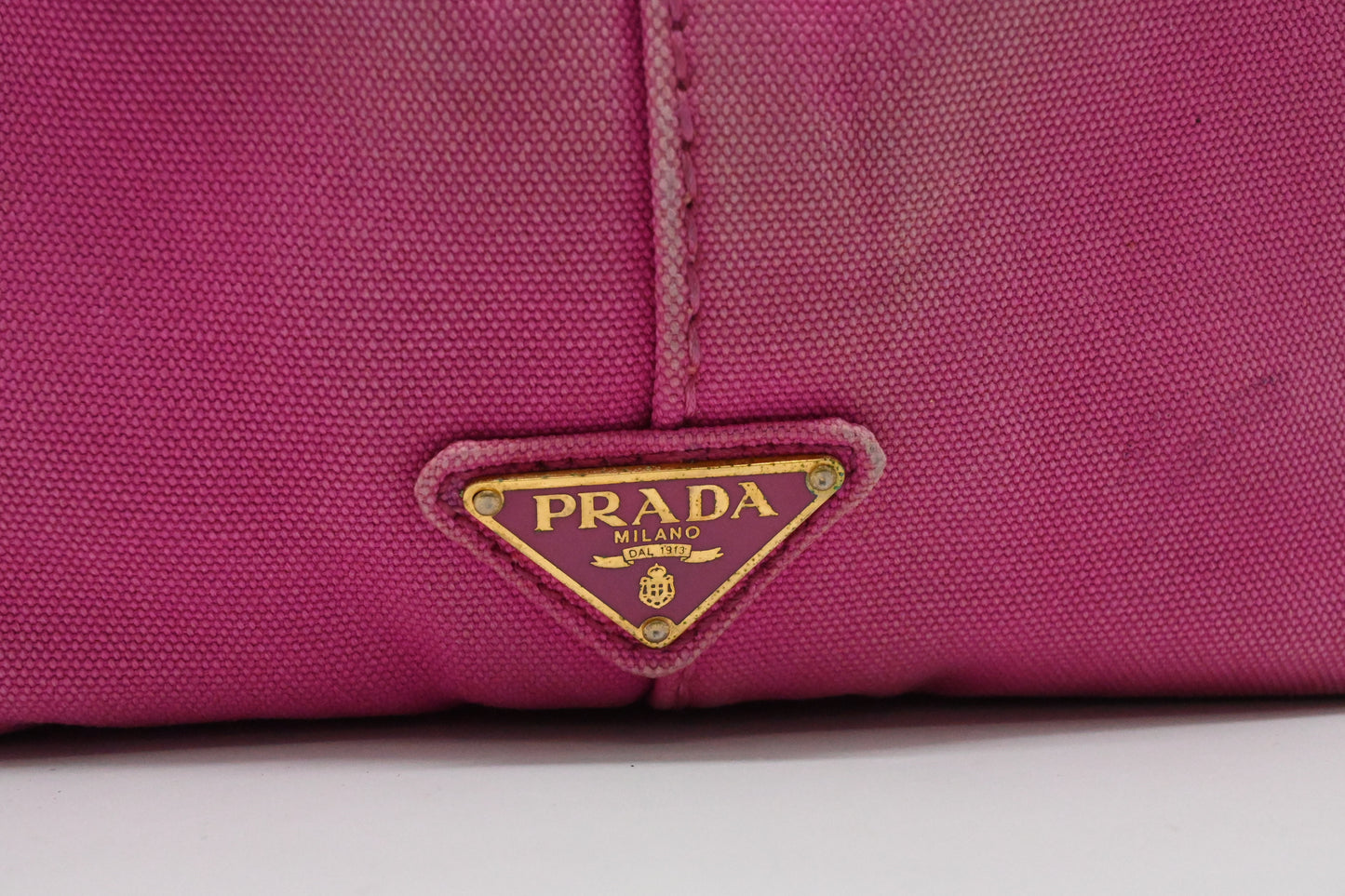 Prada Large Canapa Tote in Pink Canvas