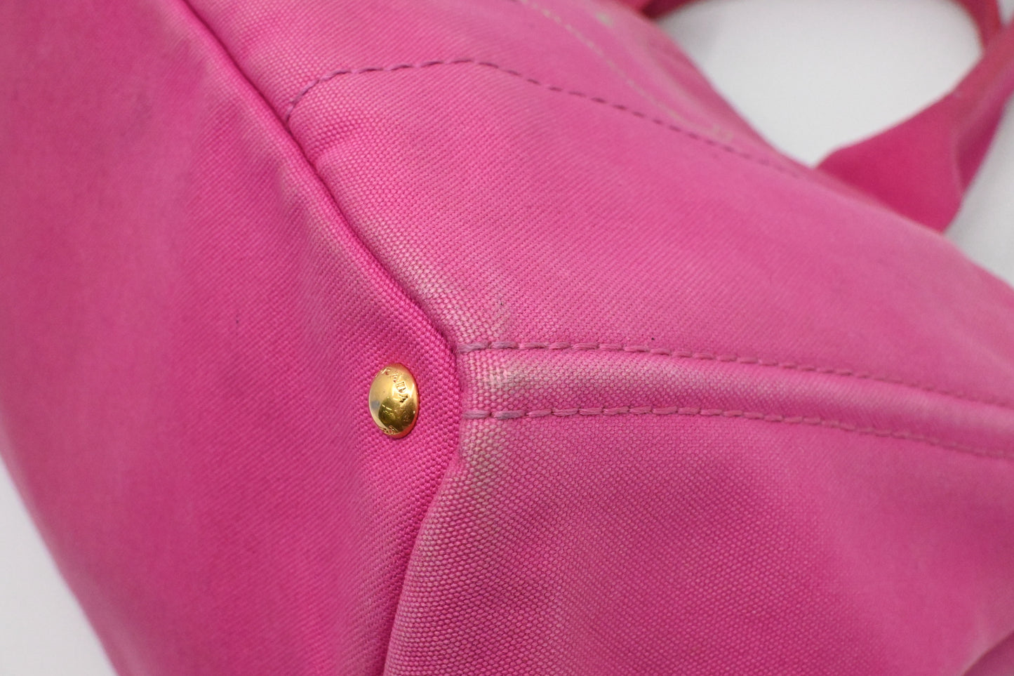 Prada Large Canapa Tote in Pink Canvas
