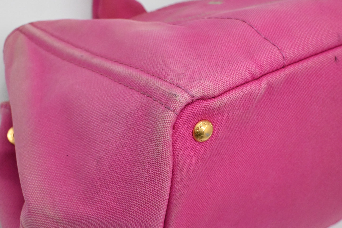 Prada Large Canapa Tote in Pink Canvas