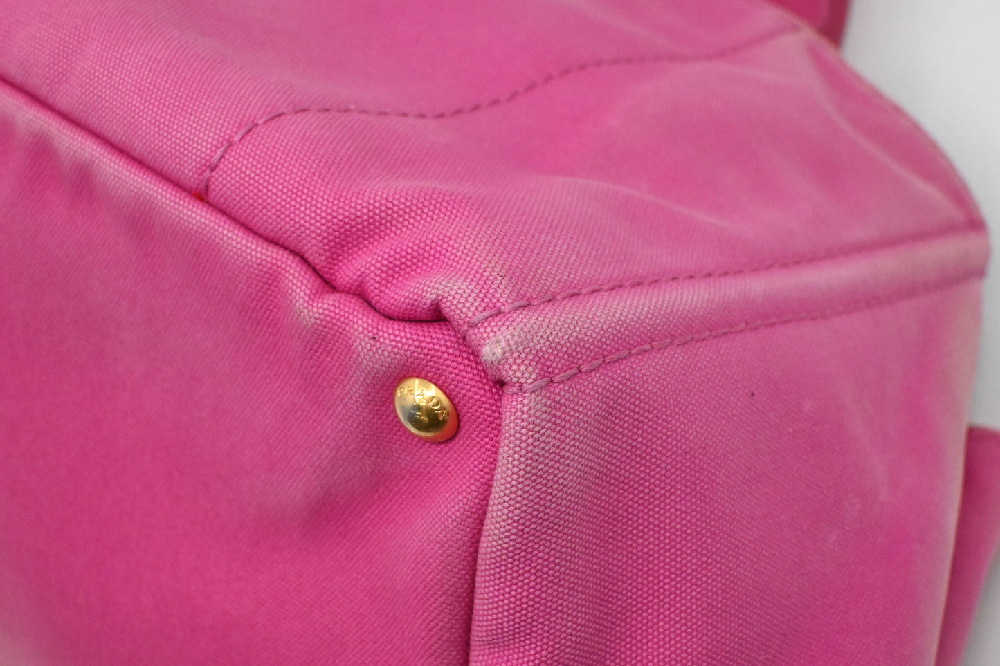 Prada Large Canapa Tote in Pink Canvas