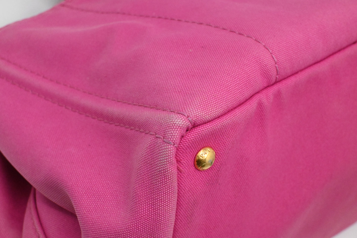 Prada Large Canapa Tote in Pink Canvas