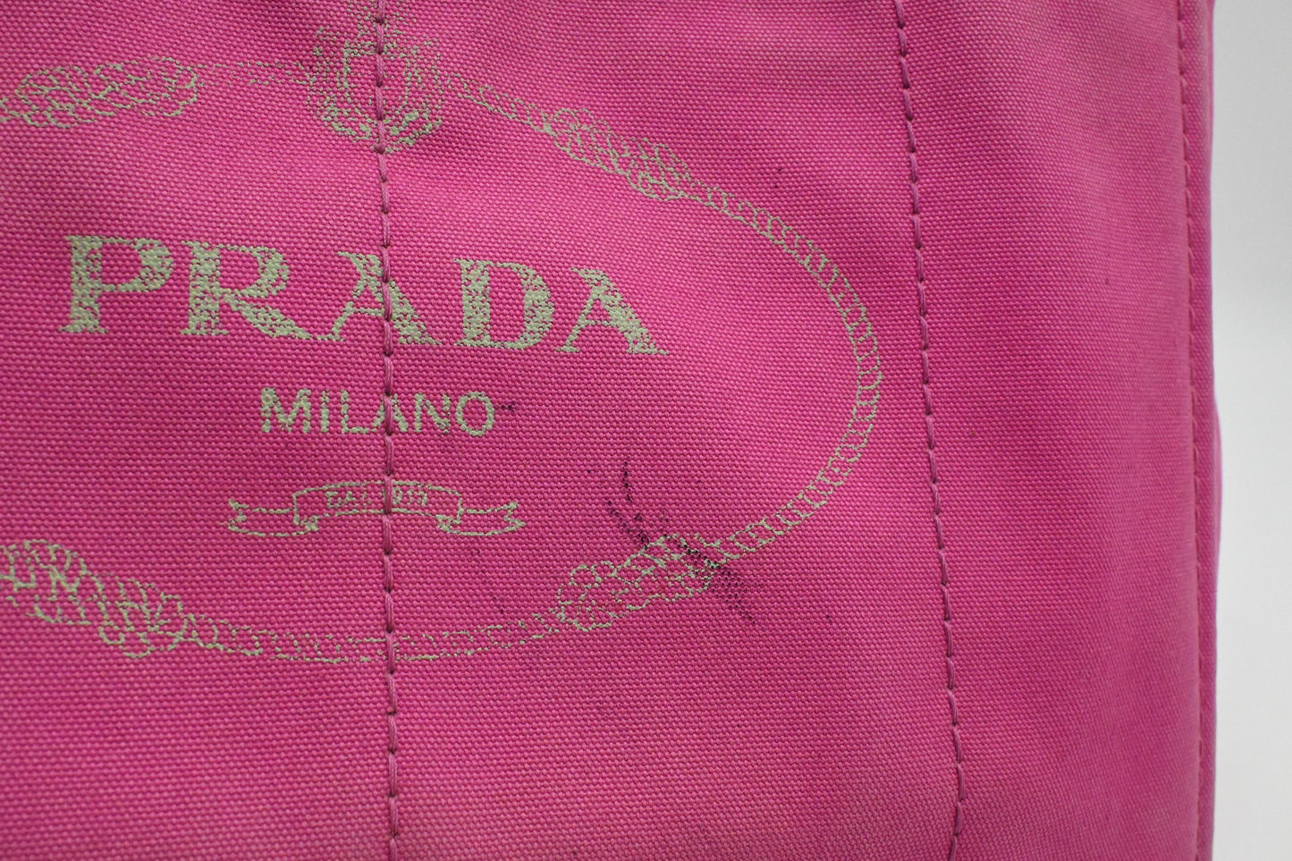 Prada Large Canapa Tote in Pink Canvas