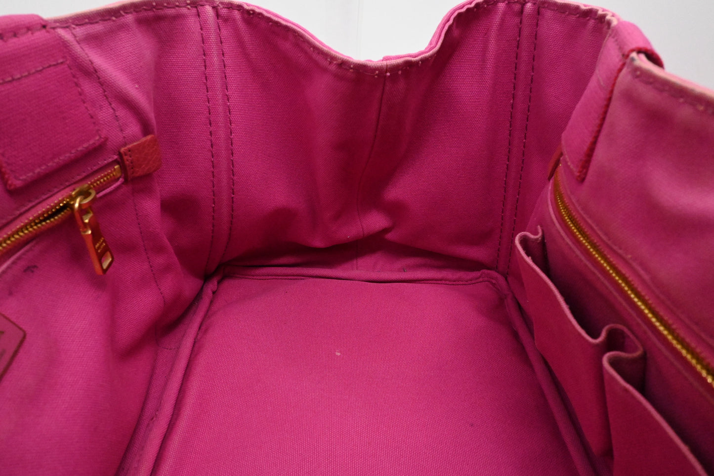 Prada Large Canapa Tote in Pink Canvas