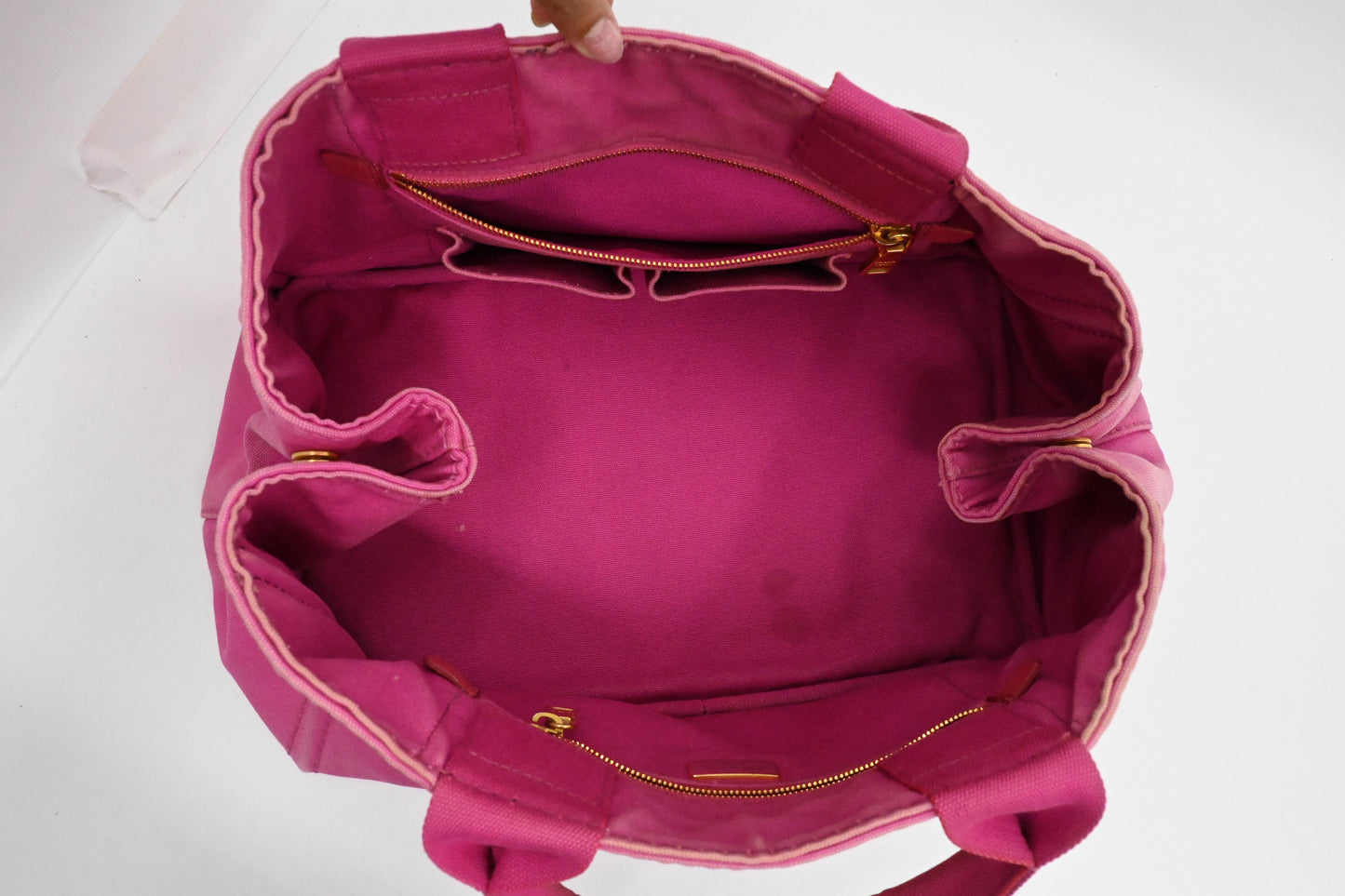 Prada Large Canapa Tote in Pink Canvas