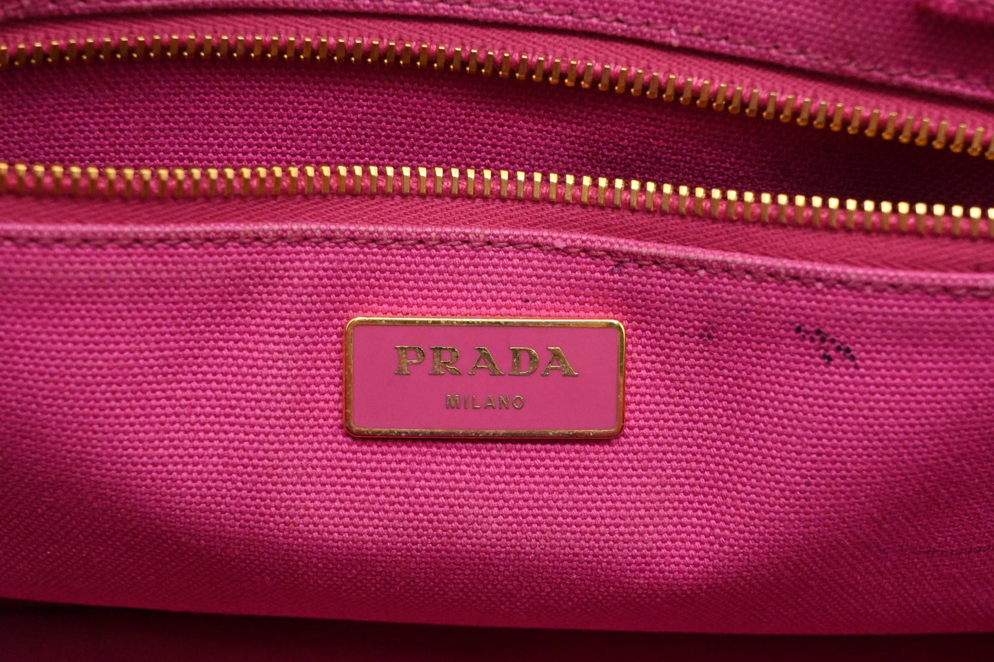 Prada Large Canapa Tote in Pink Canvas