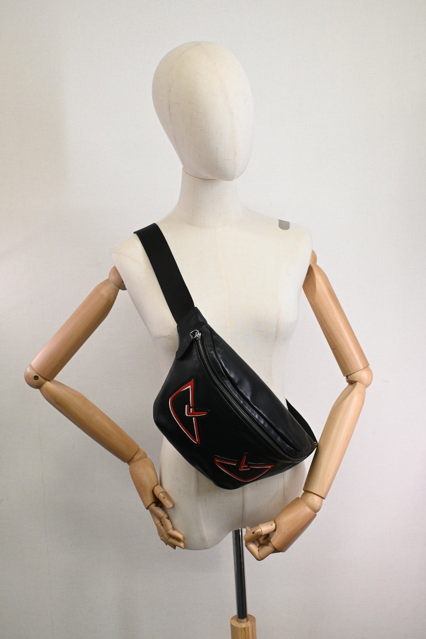 Fendi Monster Bumbag in Black Leather