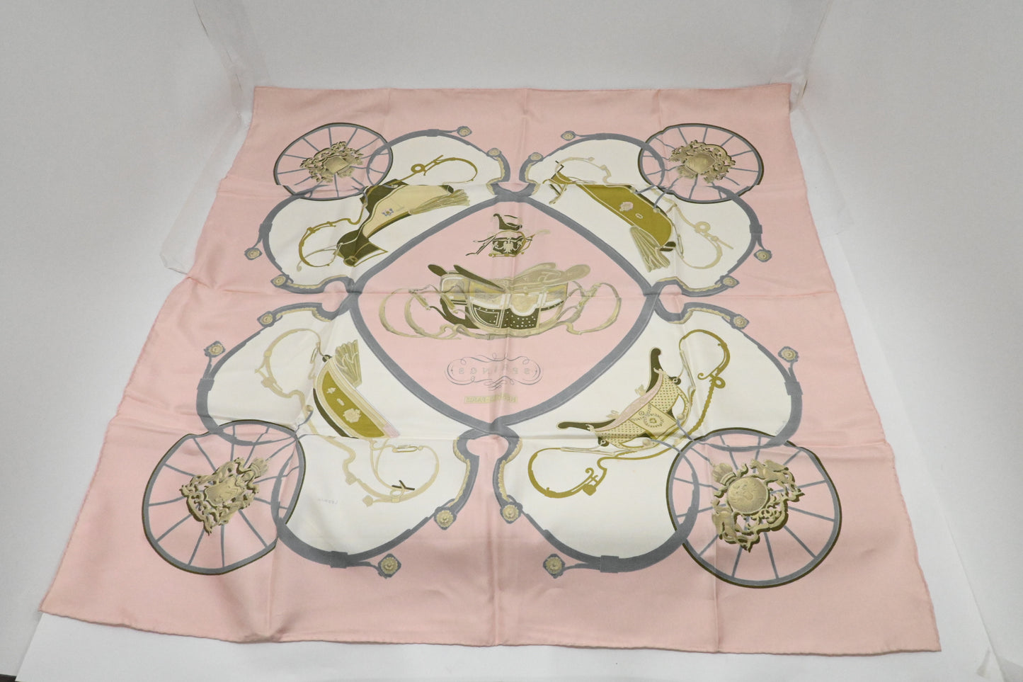 Hermes 'Springs' Carre 90 in Pink Silk