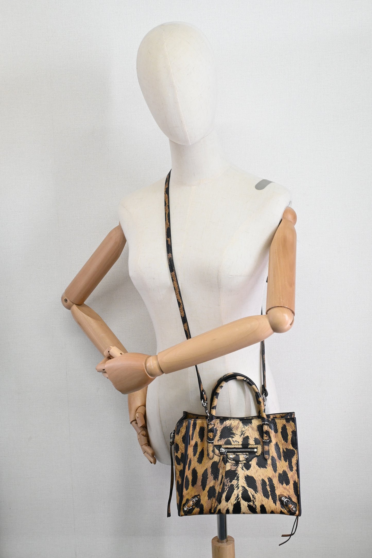 Balenciaga Mini Paper in Leopard Print Leather