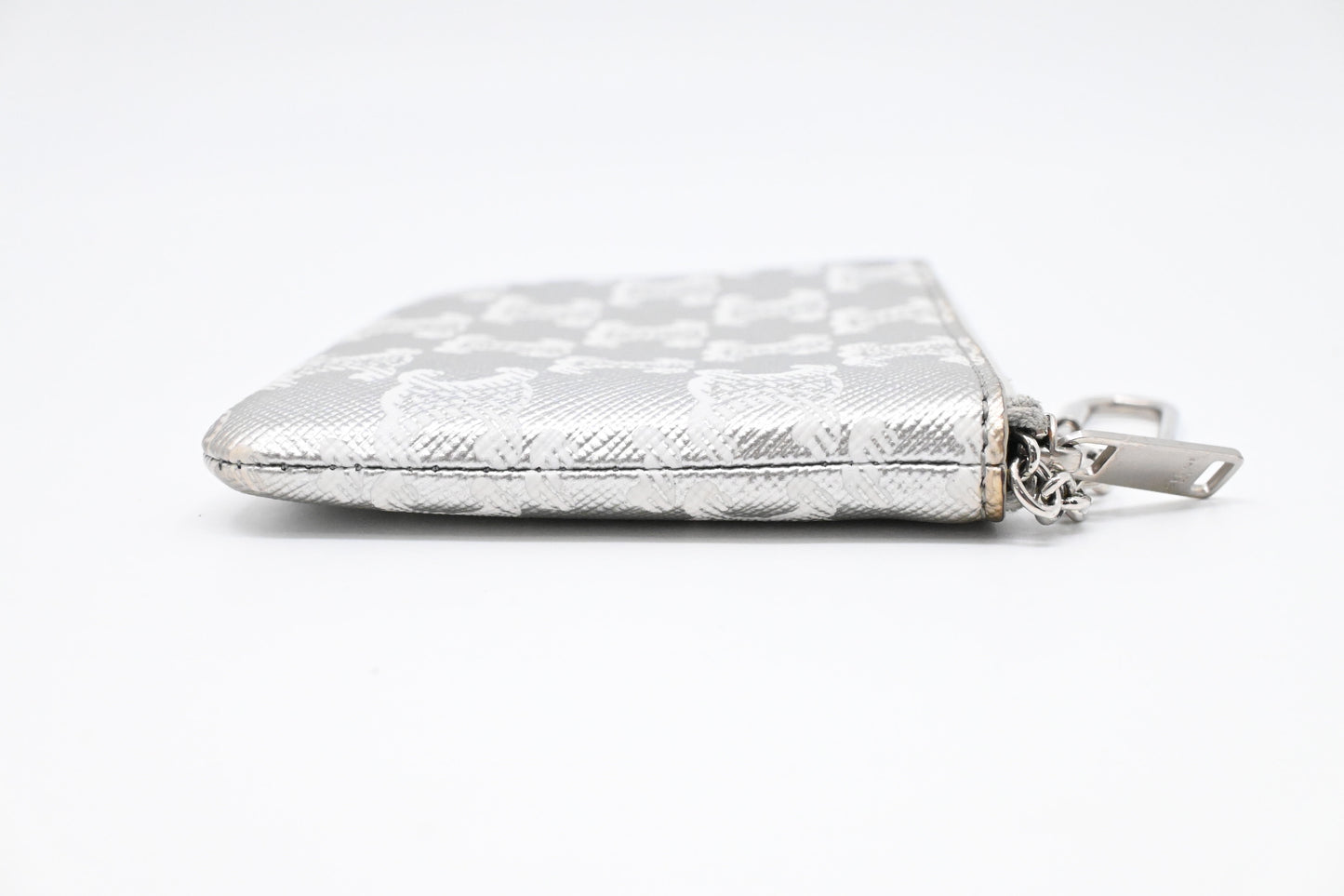 Celine Key Pouch in Silver Triomphe Canvas