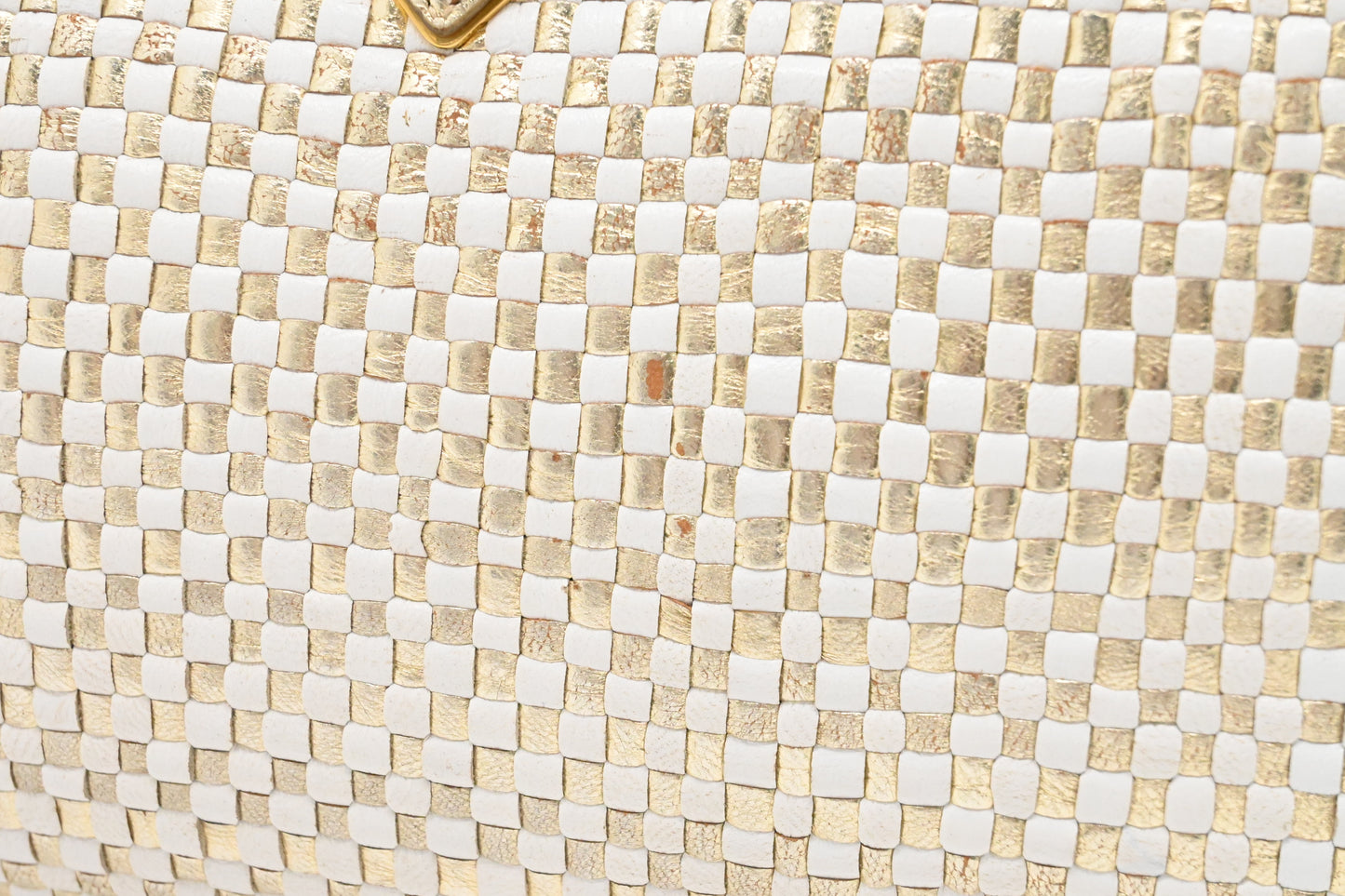 Prada Clutch in White and Gold Leather