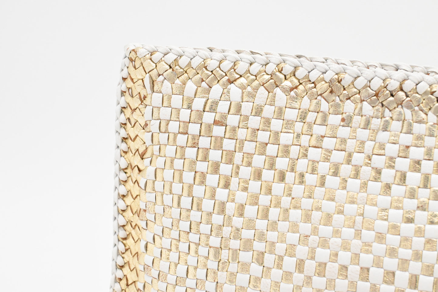 Prada Clutch in White and Gold Leather